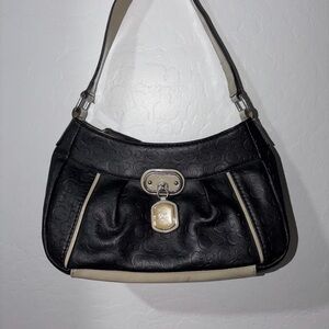 Guess Black and Cream Shoulder Bag